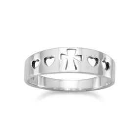 Cut Out Heart/Cross Ring