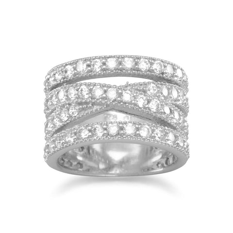 Rhodium Plated CZ Ring