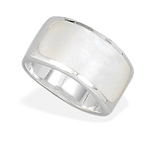 White Shell Inlay Ring