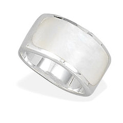 White Shell Inlay Ring