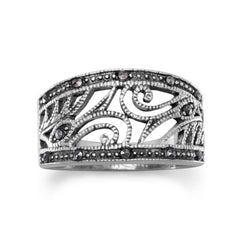 Swirl Design Marcasite Ring