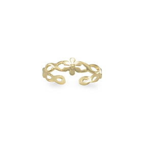 14 Karat Gold Plated Flower Toe Ring
