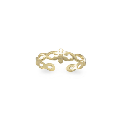 14 Karat Gold Plated Flower Toe Ring