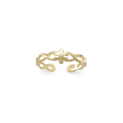 14 Karat Gold Plated Flower Toe Ring