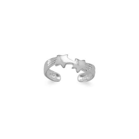 Polished Double Star Toe Ring