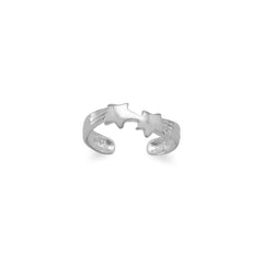 Polished Double Star Toe Ring