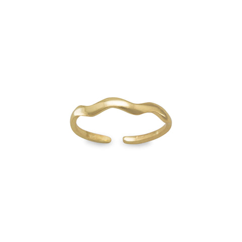 Gold Plated Wave Toe Ring
