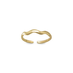 Gold Plated Wave Toe Ring