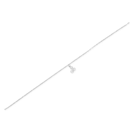 9" + 1" Anklet with Trinity Charm