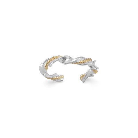 Two Tone Twist Style Toe Ring