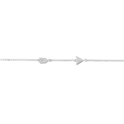 9" + 1" Pave CZ Arrow Anklet