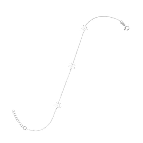 9" + 1" CZ Star Anklet