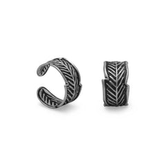 Oxidized Feather Design Ear Cuffs