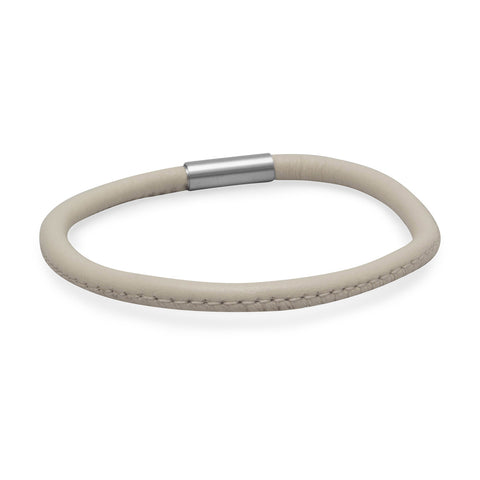Single Wrap Eggshell Leather Bracelet