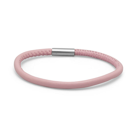 Single Wrap Blushing Pink Leather Bracelet