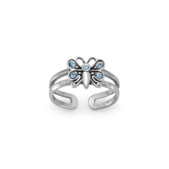 Butterfly Crystals Toe Ring