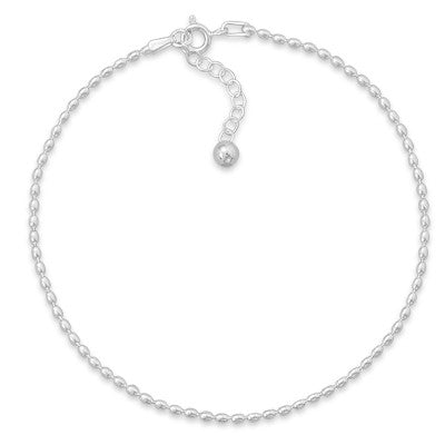 9"+1" Extension Oval Bead Anklet