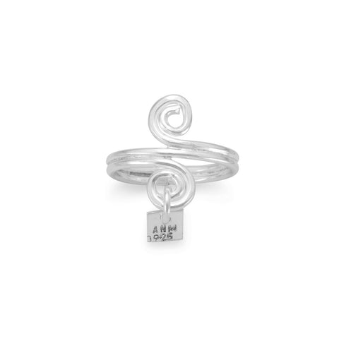 Double Swirl Polished Toe Ring