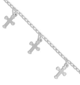 9" Anklet with Cross Charms