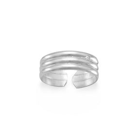 3 Ridge Toe Ring
