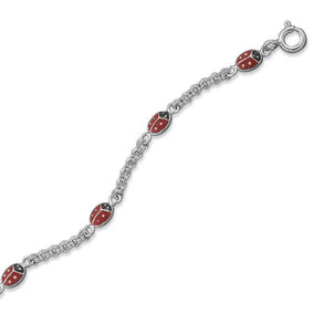 9" + 1" Extension Ladybug Anklet