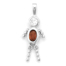 January Birthstone Boy Pendant