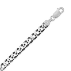 160 Black Rhodium Plated Diamond Cut Curb Chain (6.2mm)