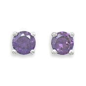 February Birthstone Stud Earrings
