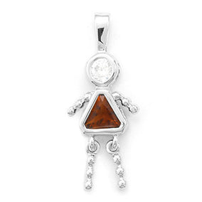 January Birthstone Girl Pendant