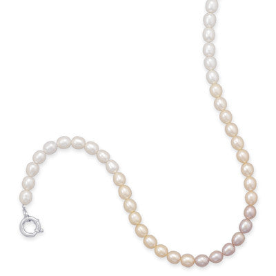 17.5" Cultured Freshwater Rice Pearl Necklace