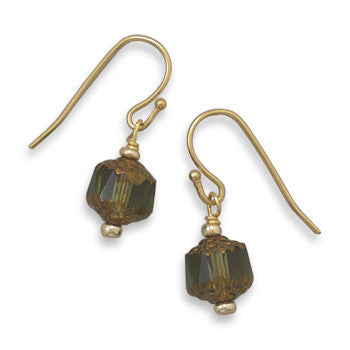 Green Glass Drop Fashion Earrings