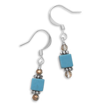 Turquoise and Glass Bead Fashion Earrings