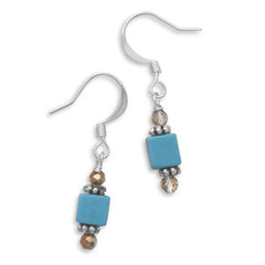 Turquoise and Glass Bead Fashion Earrings