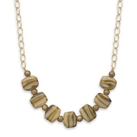18"+2" 14/20 Gold Filled Ceramic Bead Necklace