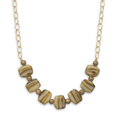 18"+2" 14/20 Gold Filled Ceramic Bead Necklace