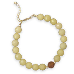 7.25"+1" Jade and Agate 14/20 Gold Filled Bracelet