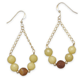14/20 Gold Filled Jade and Agate Earrings