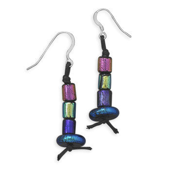 Dichroic Glass Drop Earrings