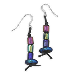 Dichroic Glass Drop Earrings