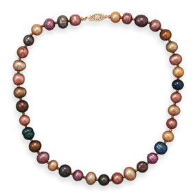 16" 14/20 Gold Fill Multicolor Cultured Freshwater Pearl Necklace