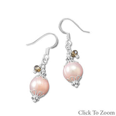 Dyed Pink Cultured Freshwater Pearl Fashion Earrings