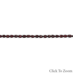 Strand of Red Cultured Freshwater Rice Pearls
