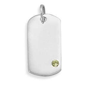 August Birthstone Engravable Pendant