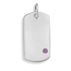 February Birthstone Engravable Pendant