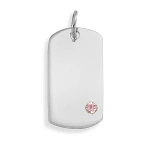 June Birthstone Engravable Pendant