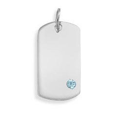 March Birthstone Engravable Pendant