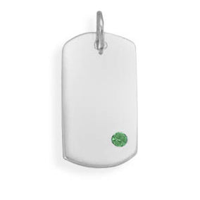 May Birthstone Engravable Pendant