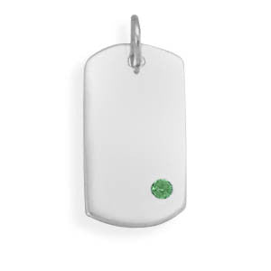 May Birthstone Engravable Pendant