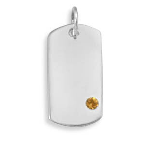 November Birthstone Engravable Pendant