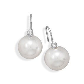 Imitation Pearl and Crystal Fashion Wire Earrings